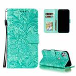 For Motorola Moto G 5G Lace Flower Embossing Pattern Horizontal Flip Leather Case with Holder & Card Slots & Wallet & Photo Frame(Green)