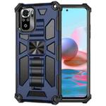 For Xiaomi Redmi Note 10 Shockproof TPU + PC Magnetic Protective Case with Holder(Blue)