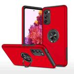 For Samsung Galaxy S20 FE PC + TPU Shockproof Magnetic Protective Case with Invisible Ring Holder(Red)