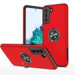 For Samsung Galaxy S21 5G PC + TPU Shockproof Magnetic Protective Case with Invisible Ring Holder(Red)