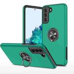 For Samsung Galaxy S21 5G PC + TPU Shockproof Magnetic Protective Case with Invisible Ring Holder(Dark Green)