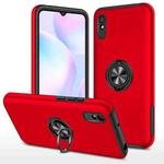 For Xiaomi Redmi 9A PC + TPU Shockproof Magnetic Protective Case with Invisible Ring Holder(Red)