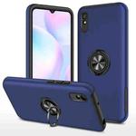 For Xiaomi Redmi 9A PC + TPU Shockproof Magnetic Protective Case with Invisible Ring Holder(Blue)