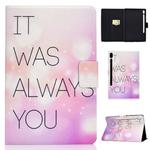 For Galaxy Tab S6 T860 / T865 Colored Drawing Horizontal Flip Leather Case with Holder & Card Slots & Sleep / Wake-up Function(Pink English Letter)