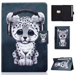 For Galaxy Tab S6 T860 / T865 Colored Drawing Horizontal Flip Leather Case with Holder & Card Slots & Sleep / Wake-up Function(Music Leopard)