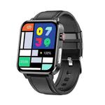 E86 1.7 inch TFT Color Screen IP68 Waterproof Smart Watch, Support Blood Oxygen Monitoring / Body Temperature Monitoring / AI Medical Diagnosis, Style: Leather Strap(Black)