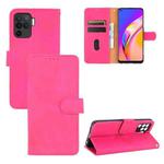 For Oppo F19 Pro Solid Color Skin Feel Magnetic Buckle Horizontal Flip Calf Texture PU Leather Case with Holder & Card Slots & Wallet(Rose Red)