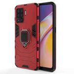 For OPPO A94 Shockproof PC + TPU Protective Case with Magnetic Ring Holder(Red)