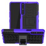 For LG Stylo 7 4G Tire Texture Shockproof TPU+PC Protective Case with Holder(Purple)