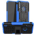 For Motorola Moto E7 Power Tire Texture Shockproof TPU+PC Protective Case with Holder(Blue)