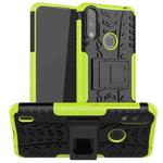 For Motorola Moto E7 Power Tire Texture Shockproof TPU+PC Protective Case with Holder(Green)