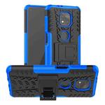 For Motorola Moto G Power (2021) Tire Texture Shockproof TPU+PC Protective Case with Holder(Blue)