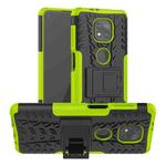 For Motorola Moto G Power (2021) Tire Texture Shockproof TPU+PC Protective Case with Holder(Green)