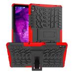 For Lenovo Tab P11 Tire Texture Shockproof TPU+PC Protective Case with Holder(Red)