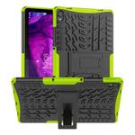 For Lenovo Tab P11 Tire Texture Shockproof TPU+PC Protective Case with Holder(Green)
