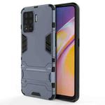 For OPPO A94 Shockproof PC + TPU Protective Case with Hidden Holder(Navy Blue)