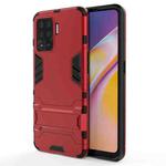 For OPPO A94 Shockproof PC + TPU Protective Case with Hidden Holder(Red)