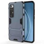 For Xiaomi Mi 10S Shockproof PC + TPU Protective Case with Hidden Holder(Navy Blue)