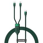 Baseus CA1T2-F06 Flash Series 100W 2 in 1 USB-C / Type-C to USB-C / Type-C + 8 Pin Ports Fast Charging Data Cable, Cable Length: 1.2m(Dark Green)