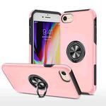 For iPhone SE 2022 / SE 2020 / 8 / 7 Magnetic Ring Kickstand Shockproof Phone Case(Rose Gold)