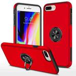 Magnetic Ring Kickstand Shockproof Phone Case For iPhone 8 Plus / 7 Plus(Red)