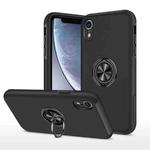 For iPhone XR Magnetic Ring Kickstand Shockproof Phone Case(Black)