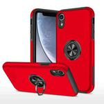 For iPhone XR Magnetic Ring Kickstand Shockproof Phone Case(Red)