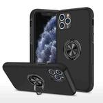 For iPhone 11 Pro Max Magnetic Ring Kickstand Shockproof Phone Case (Black)