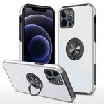 For iPhone 12 Pro Magnetic Ring Kickstand Shockproof Phone Case(Silver)