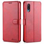 For Samsung Galaxy M02(EU Version) AZNS Calf Texture Horizontal Flip Leather Case with Holder & Card Slots & Wallet & Photo Frame(Red)