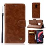 For HTC X10 Retro Copper Buckle Crazy Horse Horizontal Flip PU Leather Case with Holder & Card Slots & Wallet & Lanyard(Brown)