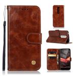 For Nokia 5.1 Retro Copper Buckle Crazy Horse Horizontal Flip PU Leather Case with Holder & Card Slots & Wallet & Lanyard(Brown)