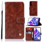 For Huawei Honor 9X / 9X Pro Retro Copper Buckle Crazy Horse Horizontal Flip PU Leather Case with Holder & Card Slots & Wallet & Lanyard(Brown)