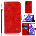 For Huawei Honor 9X / 9X Pro Retro Copper Buckle Crazy Horse Horizontal Flip PU Leather Case with Holder & Card Slots & Wallet & Lanyard(Red)