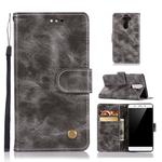 For Nokia 8 Sirocco Retro Copper Buckle Crazy Horse Horizontal Flip PU Leather Case with Holder & Card Slots & Wallet & Lanyard(Gray)