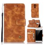 For Nokia 8 Sirocco Retro Copper Buckle Crazy Horse Horizontal Flip PU Leather Case with Holder & Card Slots & Wallet & Lanyard(Gold yellow)
