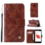 For Nokia 2 Retro Copper Buckle Crazy Horse Horizontal Flip PU Leather Case with Holder & Card Slots & Wallet & Lanyard(Brown)