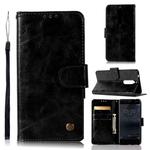 For Nokia 5 Retro Copper Buckle Crazy Horse Horizontal Flip PU Leather Case with Holder & Card Slots & Wallet & Lanyard(Black)