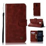 For Nokia 6 Retro Copper Buckle Crazy Horse Horizontal Flip PU Leather Case with Holder & Card Slots & Wallet & Lanyard(Wine red)