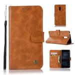 For Nokia 6 Retro Copper Buckle Crazy Horse Horizontal Flip PU Leather Case with Holder & Card Slots & Wallet & Lanyard(Gold yellow)