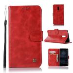 For Nokia 6 Retro Copper Buckle Crazy Horse Horizontal Flip PU Leather Case with Holder & Card Slots & Wallet & Lanyard(Red)