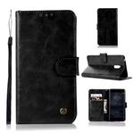 For Nokia 6 Retro Copper Buckle Crazy Horse Horizontal Flip PU Leather Case with Holder & Card Slots & Wallet & Lanyard(Black)