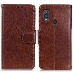 For Alcatel 1L (2021) Nappa Texture Horizontal Flip Leather Case with Holder & Card Slots & Wallet(Brown)