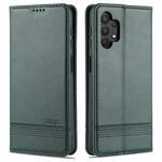 For Samsung Galaxy A32 5G AZNS Magnetic Calf Texture Horizontal Flip Leather Case with Card Slots & Holder & Wallet(Drak Green)