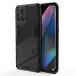 For OPPO Find X3 Punk Armor 2 in 1 PC + TPU Shockproof Case with Invisible Holder(Black)