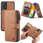 For Samsung Galaxy A72 4G / 5G CaseMe Crazy Horse Texture Detachable Multifunctional Horizontal Flip Leather Case, with Card Slot & Holder & Zipper Wallet & Photo Frame(Brown)