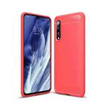 For Xiaomi Mi 9 Pro 5G Brushed Texture Carbon Fiber TPU Protective Case(Red)