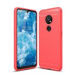 For Nokia 7.2 & 6.2 Brushed Texture Carbon Fiber TPU Protective Case(Red)