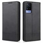 For vivo S9 AZNS Magnetic Calf Texture Horizontal Flip Leather Case with Card Slots & Holder & Wallet(Black)