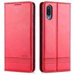 For Samsung Galaxy A02 AZNS Magnetic Calf Texture Horizontal Flip Leather Case with Card Slots & Holder & Wallet(Red)